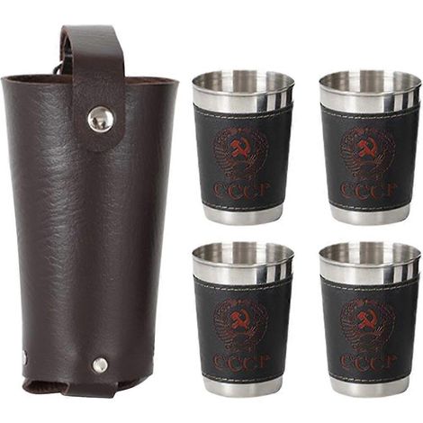 ensemble de verres à vin de camping en acier inoxydable, petits verres à vin portables-5.2X5.8CM