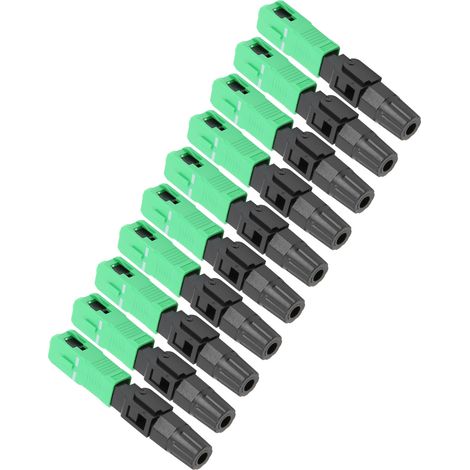 50 Pièces Connecteur Rapide Fibre Optique SC/APC, Adaptateur pour Réseaux Optiques, Vert