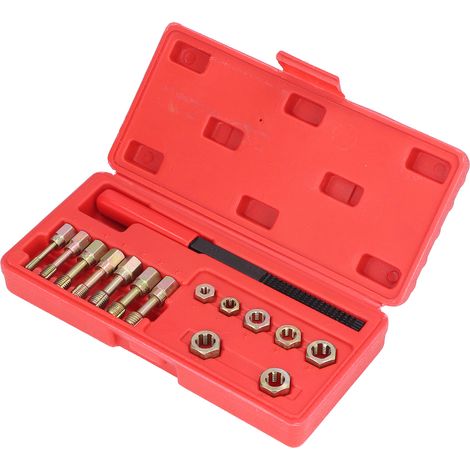 Kit de réparation de filetage métrique 15 pièces comprenant 7 filières, 7 tarauds et 1 lime pour voiture (1/5)