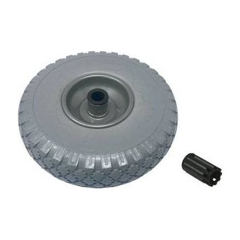 Ruota pu antiforo x bravetta mozzo centrato hand 3.00x4" disco metallo mozzo mm 75 f.mm 20