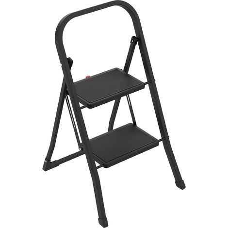 Échelle Pliable 2 Marches Acier Noir 82x52x42 cm (1/5)