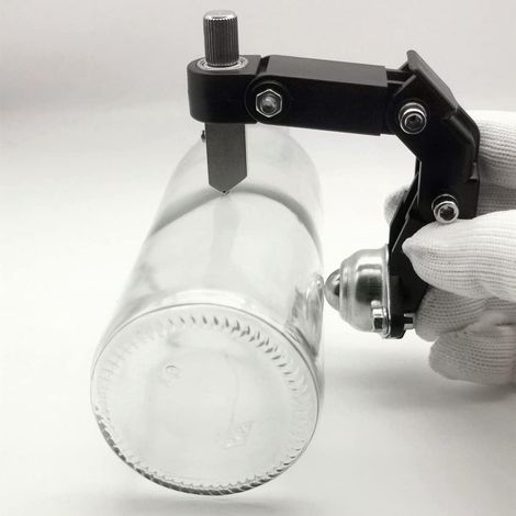 Glasflaschenschneider mit Bogen – Tragbares DIY-Werkzeug – Schnell-Glasschneideset – Schneidemaschine für quadratische und runde Flaschen mit Zubehör (1/5)
