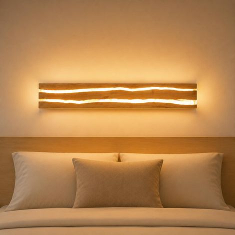 Lámpara de pared para dormitorio, luz blanca cálida, 220 V, luz nocturna giratoria, adecuada para bares, escaleras, etc., 50 cm. (1/5)