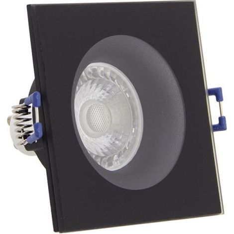 Spot encastrable carré noir 50W GU10 4000K – Éclairage anti-éblouissement IP44 – Angle 36° – SP50CIP44NCW (1/5)