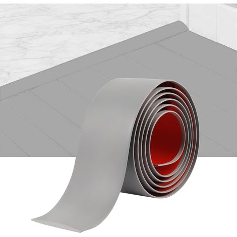 Barre de Seuil Adhesive 5cm x 150cm Flexible PVC Gris Foncé Découpable Barre de Seuil Anti-chute et Antidérapant Seuil de Porte Adhésif Idéal pour Carrelage Parquet Porte (1/5)