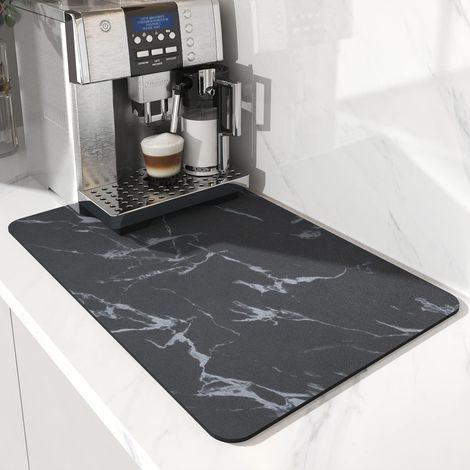 Tapis super absorbant et à séchage rapide, 30x40cm, facile à nettoyer (noir marbré). (1/5)