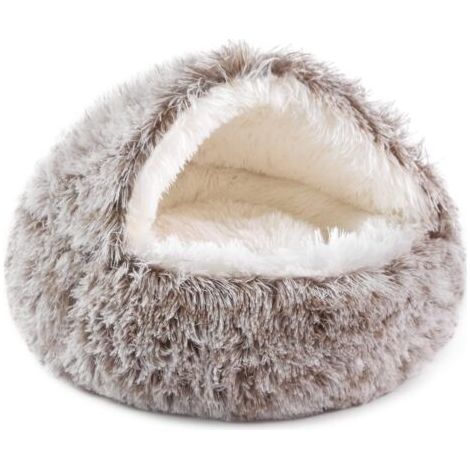 QORVA-Lit pour chat, ressentie, Demi-sachet rond chaud, couleur curry