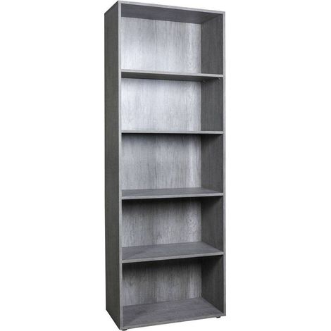LIBRERIA LINEA 'FLOW' 5 ripiani - cm.35 x 68 x h.200 cemento
