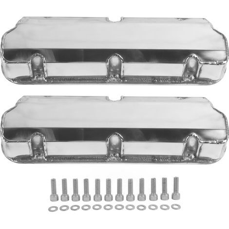 Couvercle de soupape moteur V4202 en alliage d'aluminium argenté poli pour petit bloc SBF 289 302 5.0L 351W 1962 à 1985 (1/5)