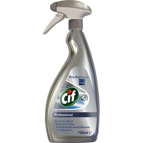 Nettoyant mousse spécial inox 750ml – Spray sans traces – Pour surfaces en inox – Application rapide et efficace – Cif Pro Formula