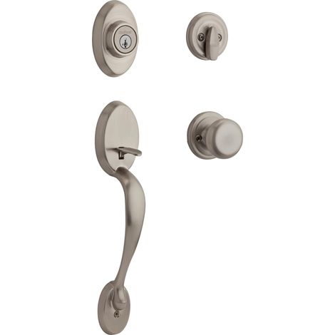 Kwikset Chelsea unique cylindre serrure d'w/bouton icône Juno avec en nickel satiné (1/5)