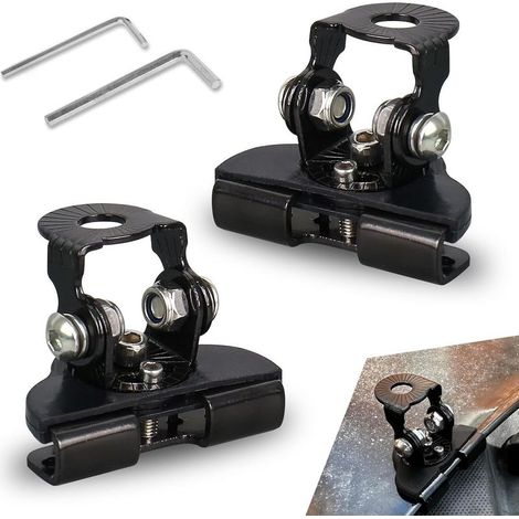(Noir) 2 supports de montage pour barre lumineuse LED de voiture, supports de feux de fossé réglables mentalement, support de fixation non destructif, support de montage universel pour feu de travail (1/5)