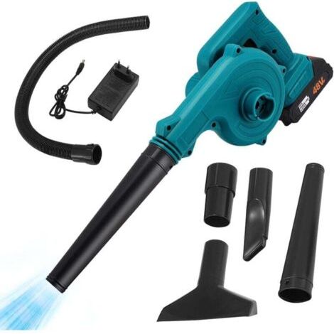 Souffleur de Feuilles avec Batterie et Chargeur, Aspirateur électrique sans Fil 21 V 23 000 TR/Min, 350 km/h, Adapté pour Nettoyer Les Feuilles, la Neige, la Poussière