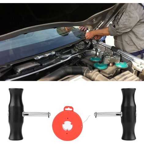 Outil de Découpe pour Vitre de Voiture avec Fil et Poignées - Équipement de Remplacement de Pare-brise (1/5)