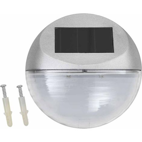 vidaXL Lámparas solares LED de pared exterior 12 uds redondas plateada (1/2)