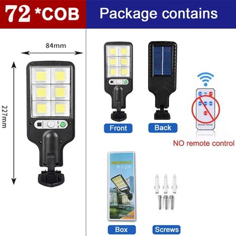 (8 pièces - 72COB) Lampes solaires d'extérieur, 3 modes, étanches, avec détecteur de mouvement, pour éclairage de sécurité, compatibles avec jardin, terrasse, allée et cour. (1/5)
