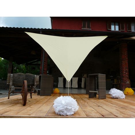 Tenda Vela da Giardino Triangolare 300x400x400 cm in Poliestere 210 gr Ecru (1/2)