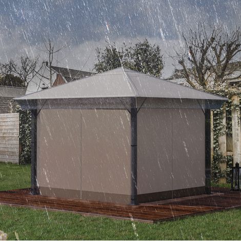 Abri de pavillon 3x3 m en plastique transparent, facile à monter, pour jardin FloraGrace (1/5)