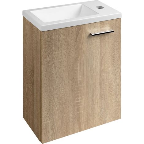 Meuble sous-vasque ZOJA 37x50x18cm, chêne platine (1/2)