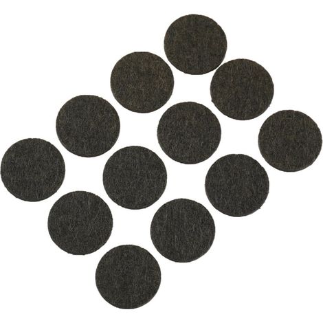 Juego de 12 almohadillas de fieltro autoadhesivas redondas de 22 mm