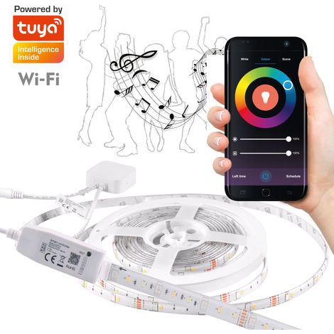 Ruban LED 5m Tuya-WiFi RGB 3000-6000K IP65 musical (1/5)