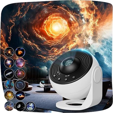 Projector Sky Star Planetarium Galaxy Projector with 13 Film Discs, 360 Rotating Star Projection, Timer, Night Light, Child Adult, Christmas Gifts (1/5)
