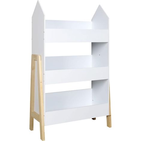 HOME DECO KIDS Bibliothèque Gabriel Meubles de chambre d'enfant Décoration, PIN, Bois blanc, 60 x 27 x 1000 HD6916 (1/5)