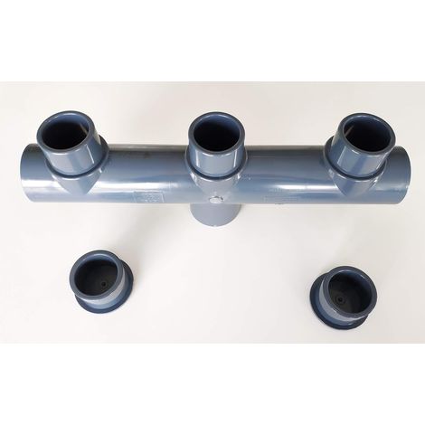 Collecteur PVC 63mm PN16 / 1 entrée / 3 sorties / Femelle Male Ø 6,3cm (1/3)