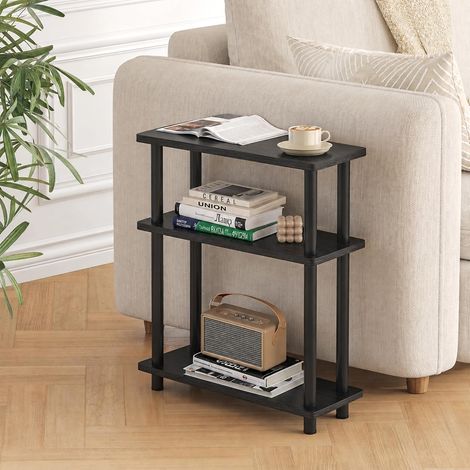 Table D'appoint, 3 Niveaux Table Basse étroite de Salon, Convient pour Salon, Chambre, Balcon, Noir (1/5)