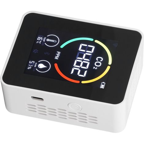 Détecteur de dioxyde de carbone H8 Plus ZNAZGG01, moniteur de qualité de l'air à semi-conducteurs, capteur de température et d'humidité, blanc (1/5)