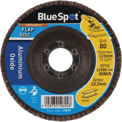 BlueSpot Tools 19694 Sanding Flap Disc 115mm 80 Grit B/S19694 (1/3)
