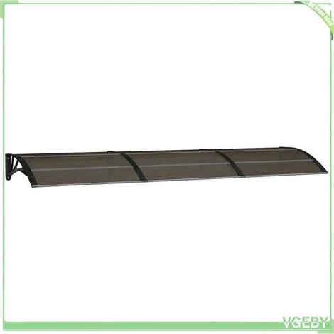 Auvent de porte - FAFEICY - 153584 - Noir - 300 x 75 cm - Polycarbonate (1/5)