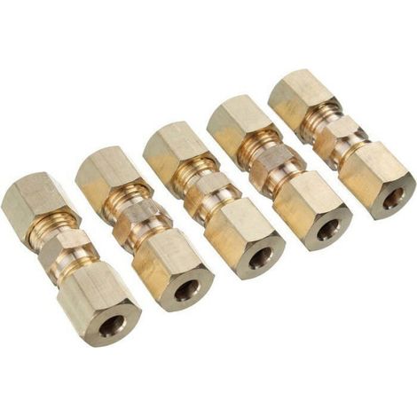 Raccord De Compression - Laiton - 3/16 Pouces - Pour Conduite De Frein Hydraulique - 5 Pièces (1/3)