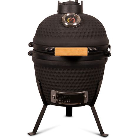 Barbecue portable céramique Kamado 13'' – Surface de cuisson 28 cm – Isolation thermique optimale – Pour grillades et fumage (1/5)