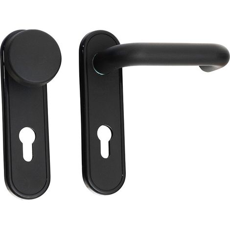 Cisa Plaque à bouton et poignée coupe-feu noir 72 mm (1/2)