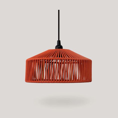 Pendelleuchte außen Seil Lampenschirm E27 IP54 rund Ø 30 cm Terracotta Modern Außenleuchte Garten Hängelampe Balkon (1/5)