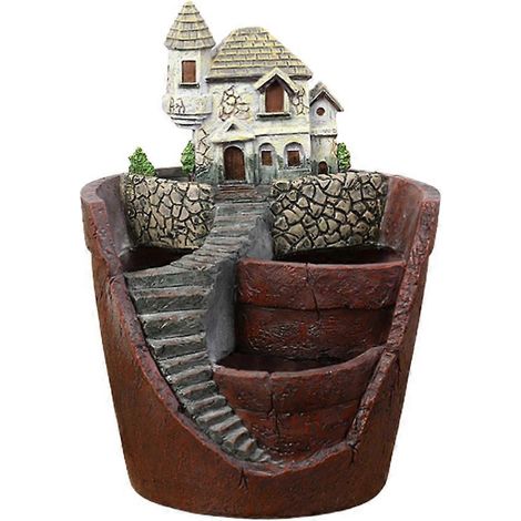 Poterie paysagère en résine pour décoration intérieure, bureau, jardin et villa - pot de fleurs design pour extérieur, terrasse, balcon, salon.