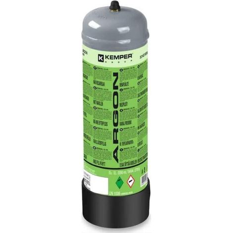Kemper – Bouteille de gaz jetable Argon/CO2 2.2L – Pression 110 bars – Soudure MAG acier et inox – Détendeur adapté requis