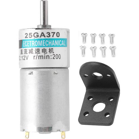 Moteur à engrenages DC 12V XD25GA370 micro basse vitesse 200tr/min, sens horaire/antihoraire, support pour automatisation industrielle (1/5)