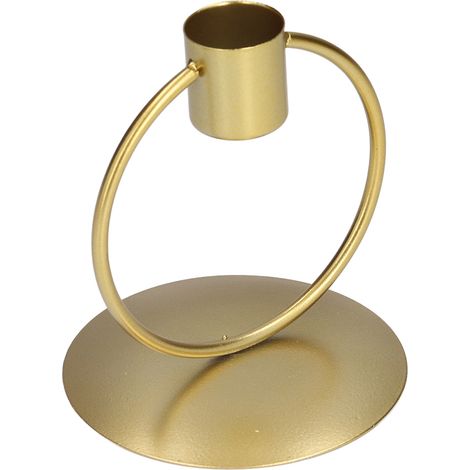 Porte-bougie en Fer Forgé Doré Moderne - Décoration de Table Élégante pour Intérieur (1/5)