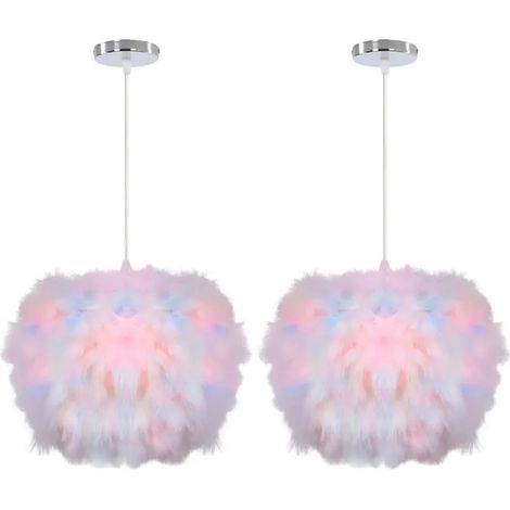 2pcs Moderne Lustre Suspension en Plume 30cm,Coloré (1/5)