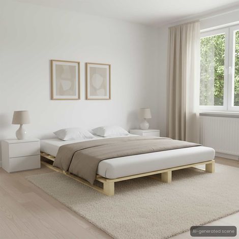 vidaXL Cadre de lit de palette sans matelas 140x200 cm bois massif pin (1/5)