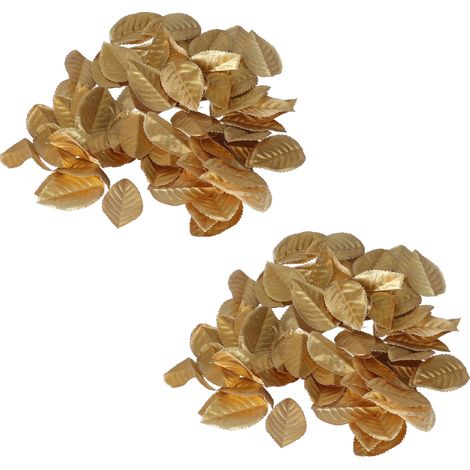 400 handgefertigte, goldfarbene Blätter aus Vliesstoff, künstliche Blumenranken für Hochzeiten, Partys und DIY-Dekorationen (1/5)