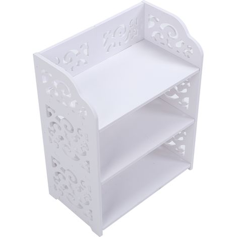 Porte-chaussures - Composite bois-plastique - Blanc - Conception 3 niveaux grande capacité - Montage sans outils - Imperméable et facile à nettoyer - Dimensions 40×23×51 cm (1/5)