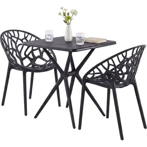 Gartenmöbel-Set Lumera mit 2 Stühlen schwarz (1/5)