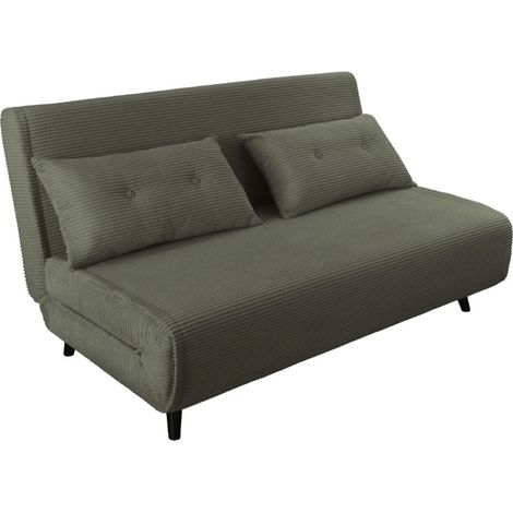 Gerade Schlafcouch PRESTO dunkelgrün – 2-Sitzer Schlafsofa