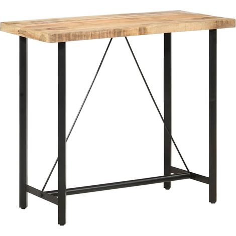 Tavolo da Bar 120x58x107 cm in Legno Ruvido di Mango vidaXL (1/5)