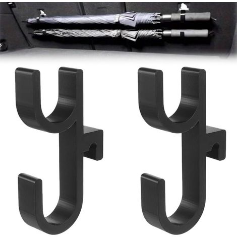 Lot de 2 supports de parapluie de voiture, crochets de parapluie de voiture, porte-parapluie, porte-parapluie, coffre de voiture, crochet portable universel pour coffre de voiture (1/5)