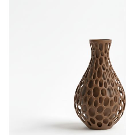 Vaso decorativo per fiori, traforato, marrone, design moderno (1/3)