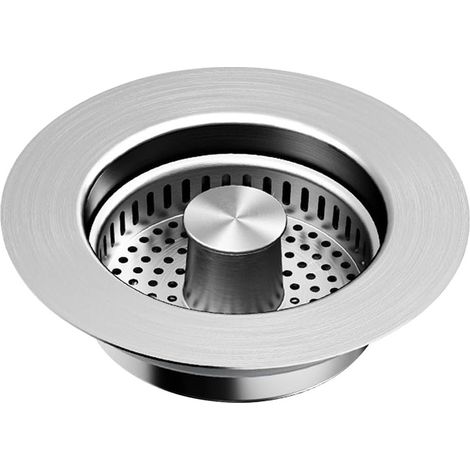 3-in-1 Universal-Küchenspülenstöpsel mit Antiverstopfungskorb, Edelstahl-Abflussfilter und Pop-Up-Stöpsel